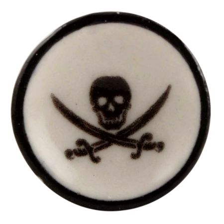 Black Man Skull Danger Symbol Flat Ceramic Wine Stopper
