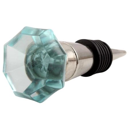 Water Octagon Shape Glass Wine Stopper