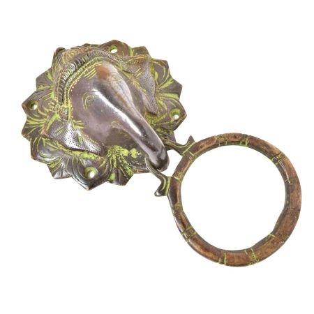 Brass Ganesha  Elephant Design Door Knocker Ring