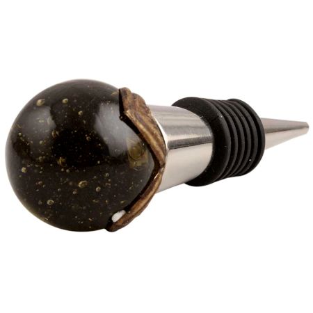 Antique Smoky Bubble Glass Wine Stopper