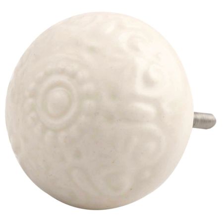 Cream Ceramic Floral Cabinet Knob Online
