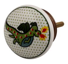 Sea Green Dragon Ceramic Flat Dresser Knob Online