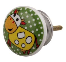 Yellow Cow Ceramic Flat Cabinet Knob Online