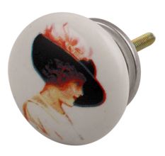 Lady Ceramic Flat Drawer Knob Online