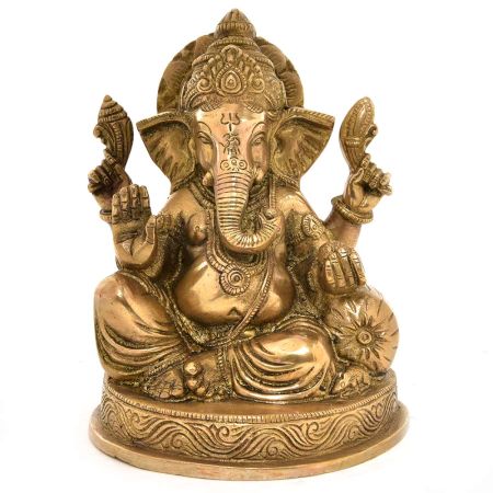 Brass Charbhuja Ganesha Statue