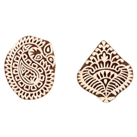Set of 2 Piece New Mix Wooden Printing Block