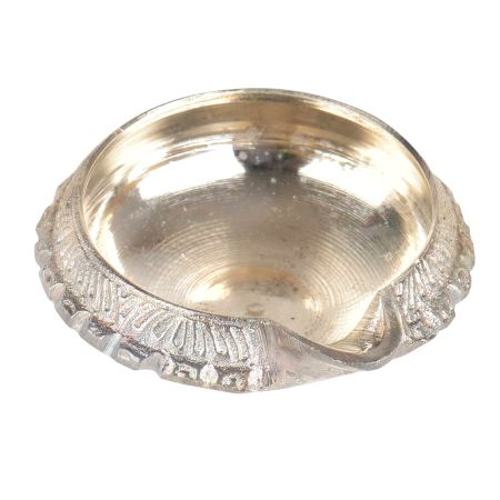 Brass Silver Finish Sacred Prayer kuber Deep Diya