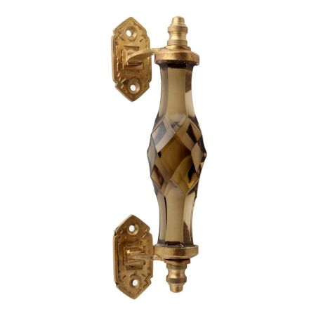 Champagne Cut Glass Golden Big Dresser Handle