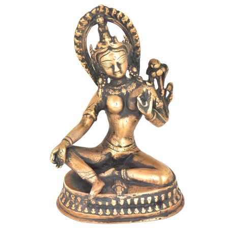 Brass Sculpture Buddhist Female Deity Statue