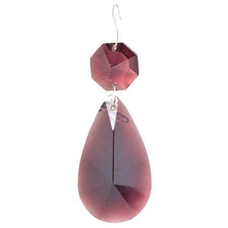 Purple Chandelier Crystal Hanging Drops Pendants Octagon Beads