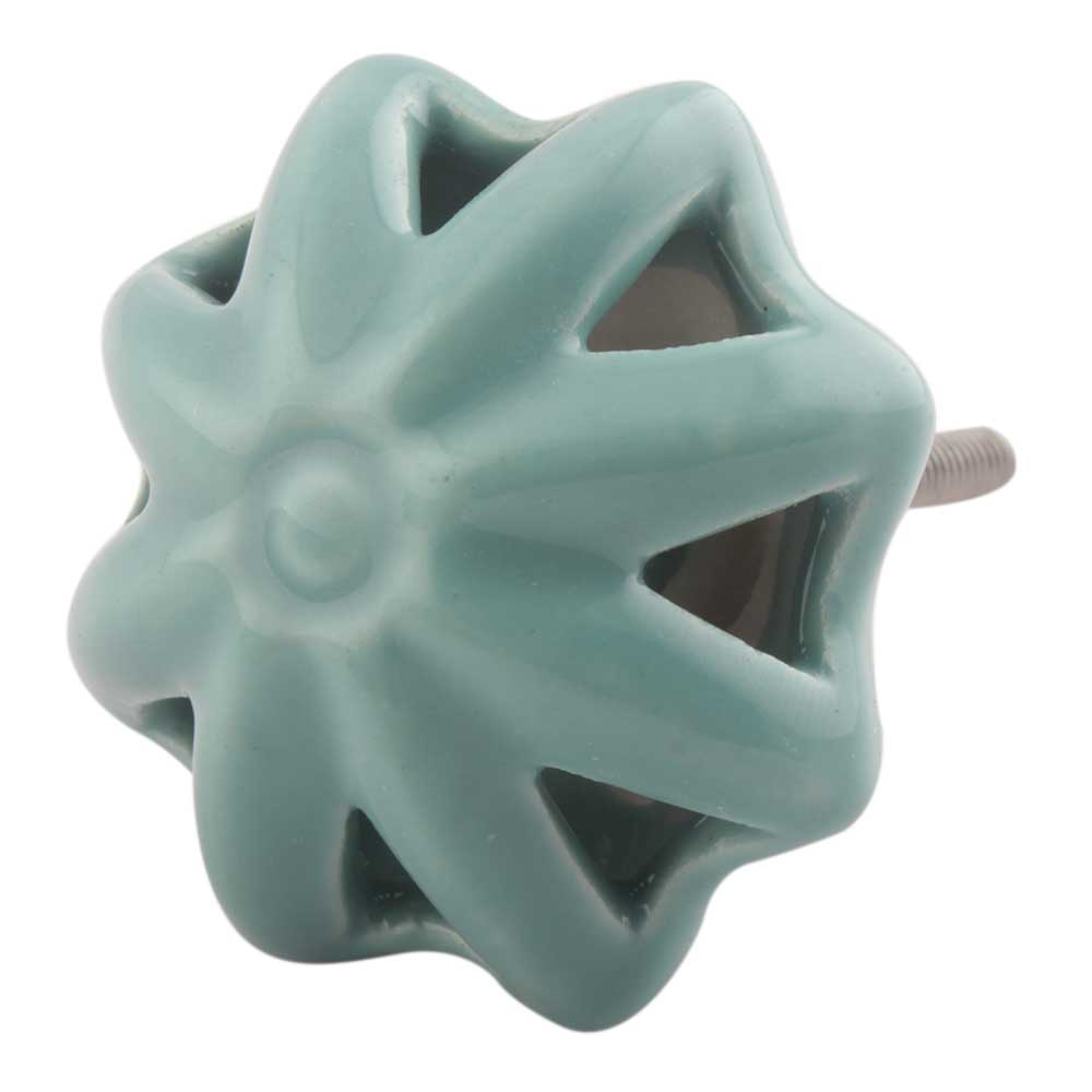 Sea Green Daffodil Ceramic Flower Cabinet Knobs Online