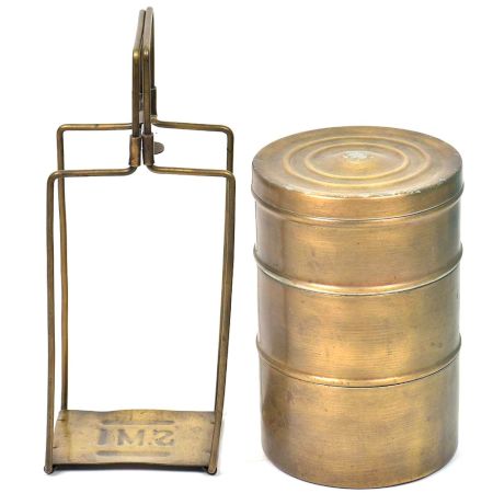 Brass 3 Compartment Lunch Tiffin Box