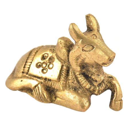 Handmade Brass Sitting Nandi Staute