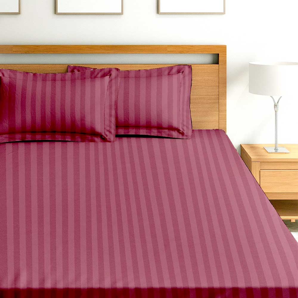 Swhf Chic Home Premium Collection 300 Thread Count 100 Cotton King Size Bed Sheet Maroon