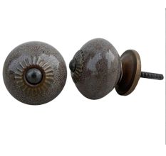 Brown Marble Dotted Ceramic Knob