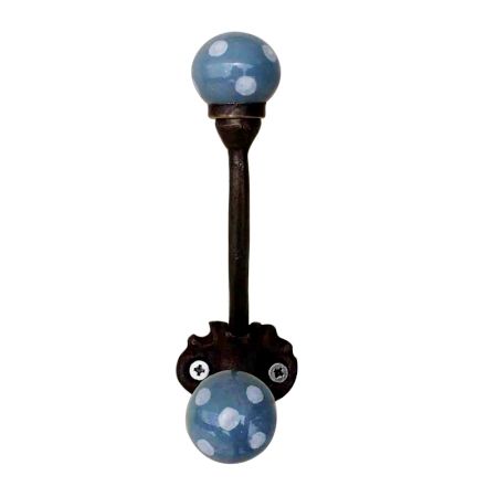 Dark Grey Dot Iron Hooks-EHG-07