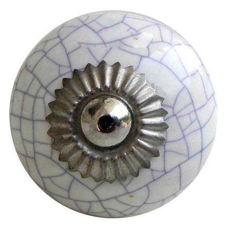 White Purple Crackle Ceramic Dresser Knob Online