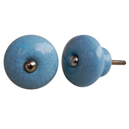 Blue Black Crackle Ceramic Drawer Knob Online