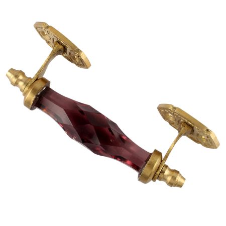 Purple Cut Glass Golden Thin Small Door Handle