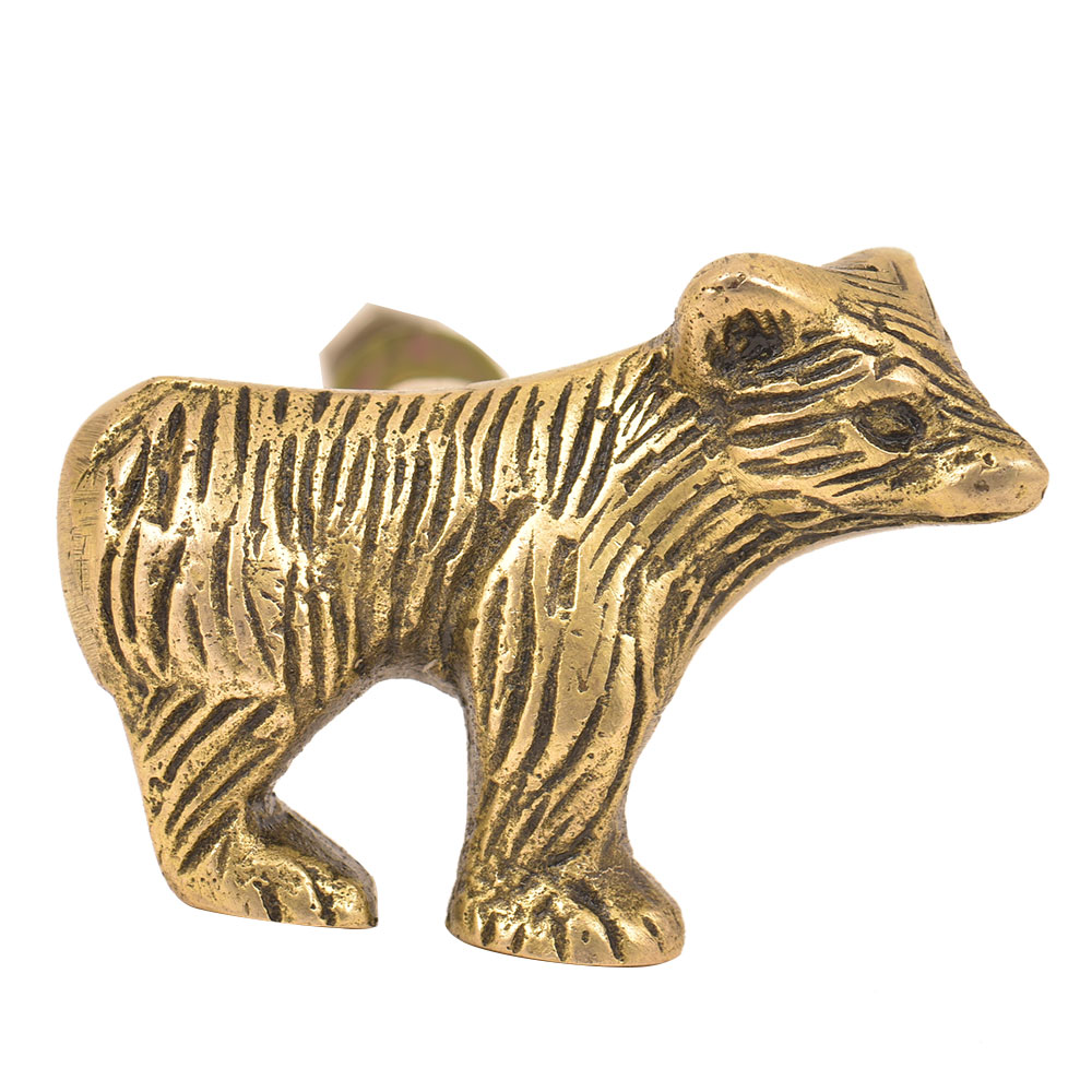 Solid Handmade Brass Bear Cabinet Knob