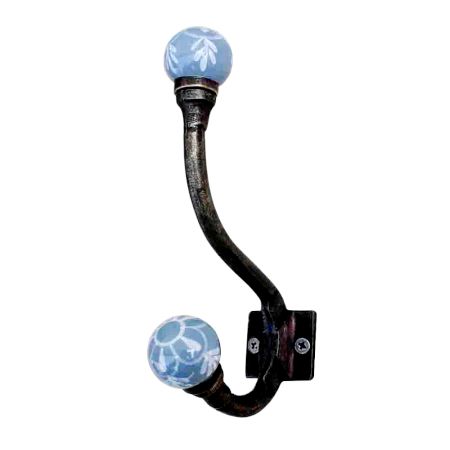 Dark Grey Floral Iron Hook-EHG-26