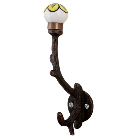 Yellow Black Green Tree Floral Hooks-EHG-69