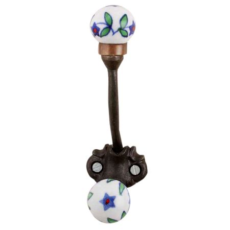 Pea Green Blue Leaf Iron Hooks-EHG-67