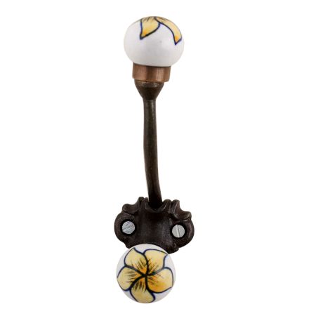 Yellow Blue Leaf Iron Hooks-EHG-71