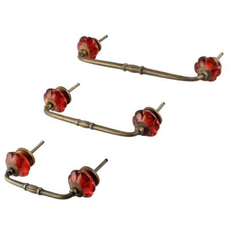 Queen Pink Melon Glass Bridge Handle