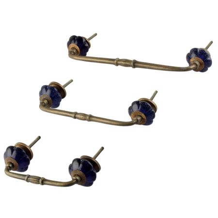 Navy Blue Melon Glass Bridge Handle