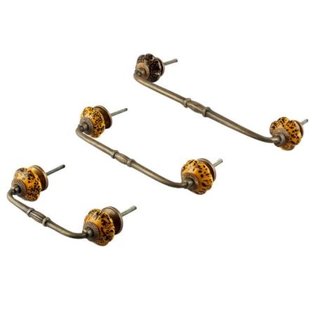 Mustard and Black Melon Glass Bridge Handle