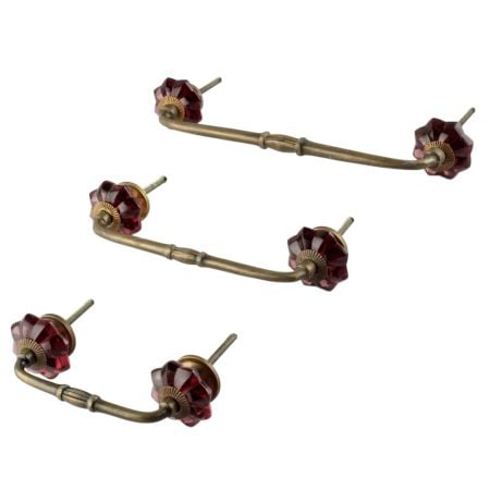 Red Melon Glass Bridge Handle