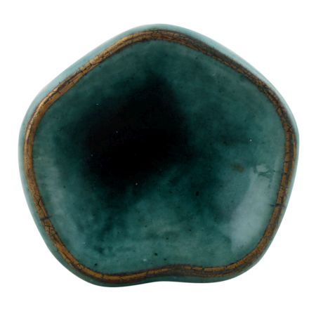 Sea Green Ceramic Dresser Knob in Silver Fitting