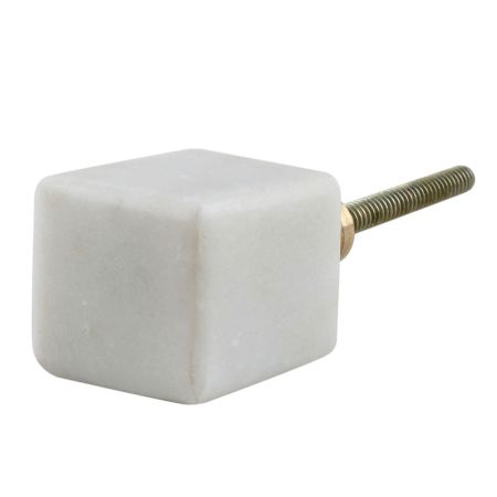 White Stone Square Dresser Knobs Online