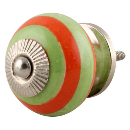 Green Orange Striped Knob