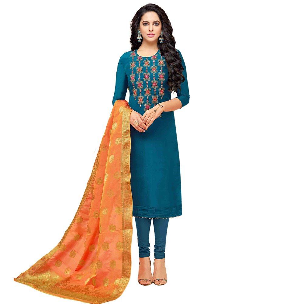 dress material with banarasi dupatta