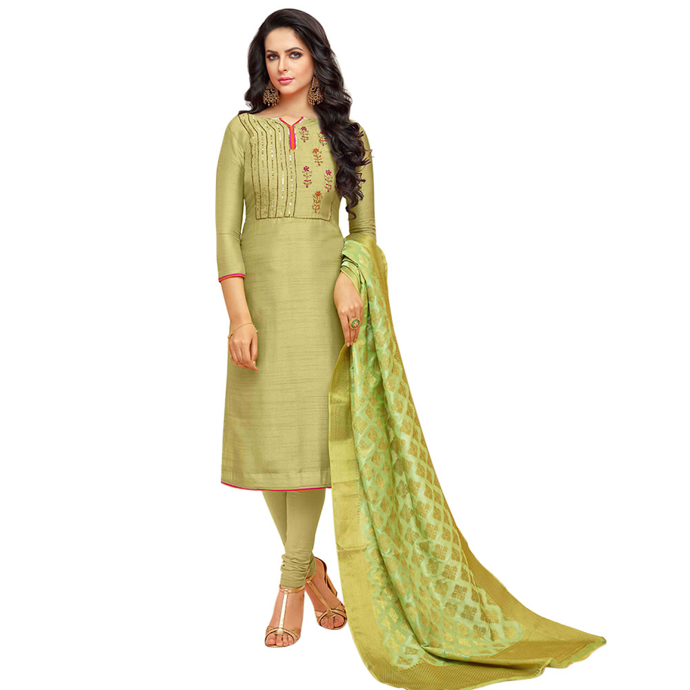 dress material with banarasi dupatta