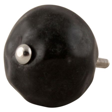 Solid Black Round Ceramic Knobs