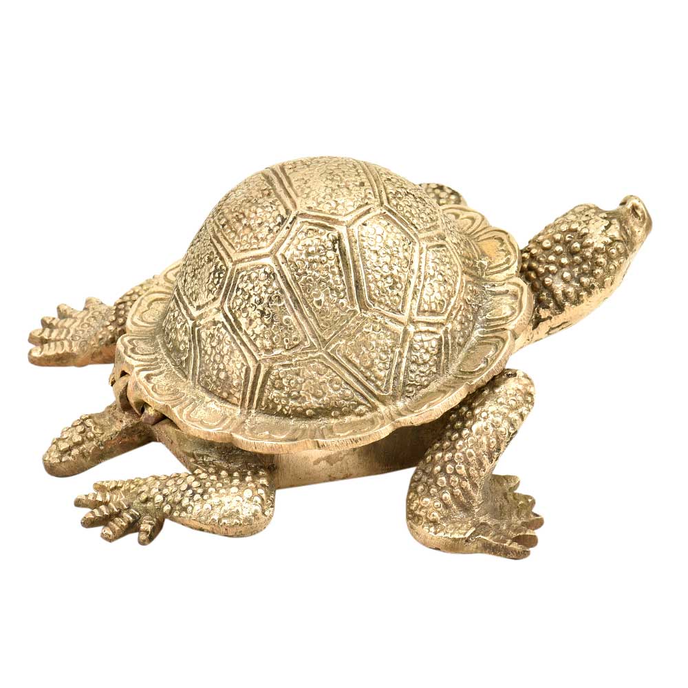 Hand Crafted Brass Turtle With Trinket Storage Hinged Lid 2897