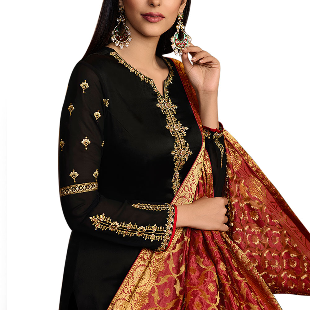 heavy work dupatta suits online