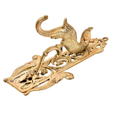 Ornate Hand Crafted Peacock Wall Hook With A Base Plate