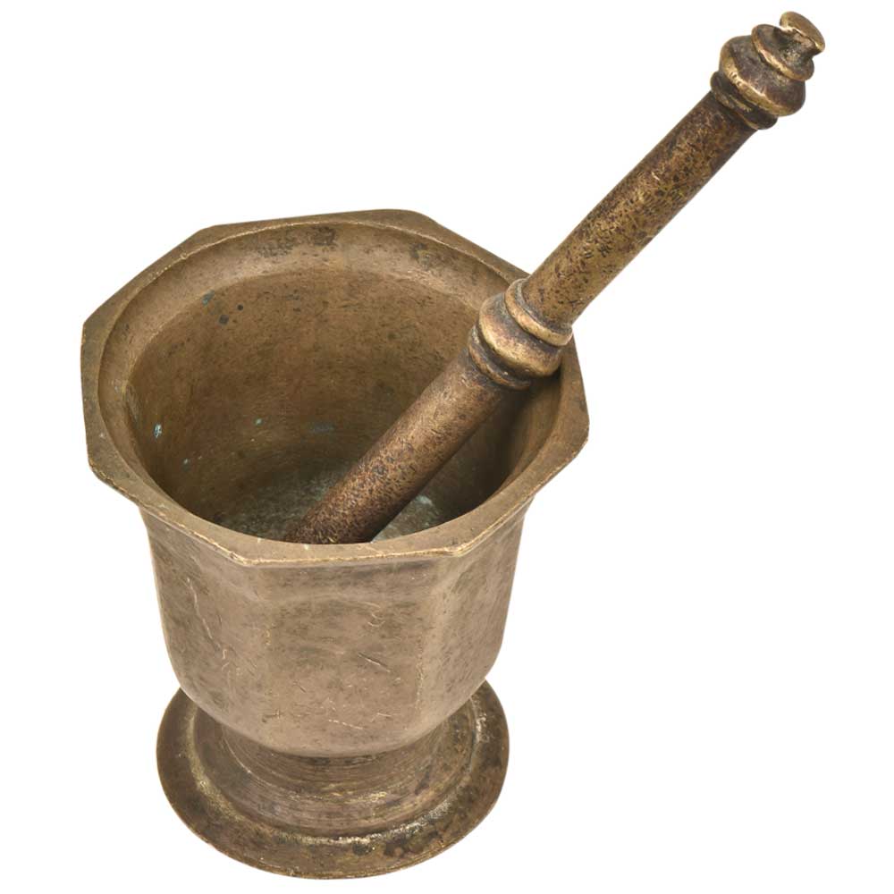 Brass Traditional Mortar & Pestle Ural for Medicine And Spices