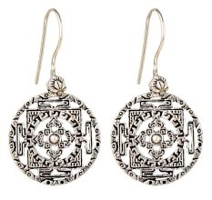 92.5 Sterling Silver Handmade Sacred Geometry Pure Silver Earrings