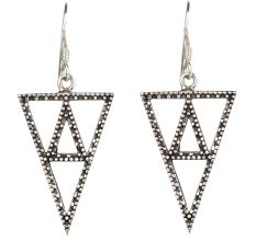 92.5 Sterling Silver Handmade Delicate Triangle Earring