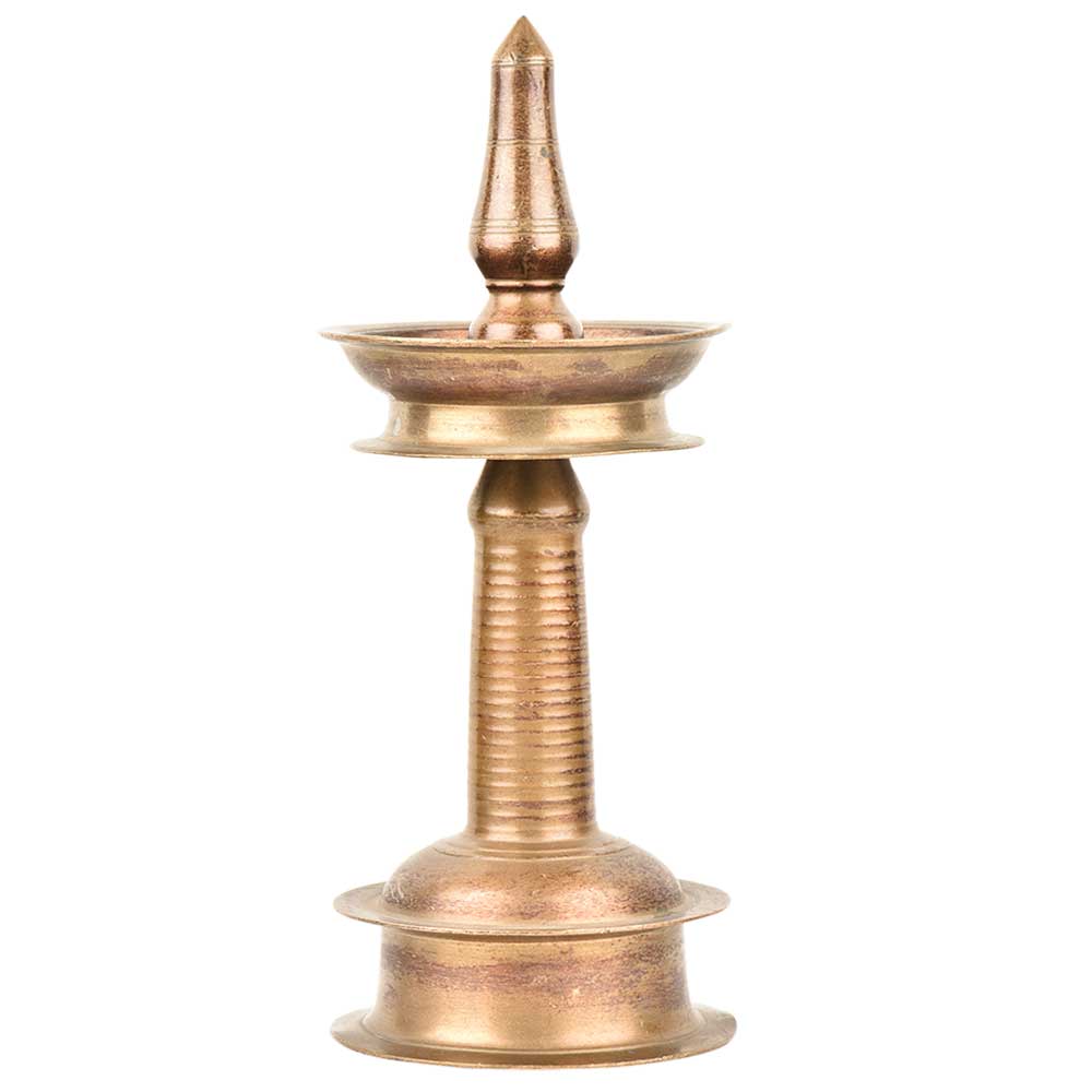 Handmade Kerala Vilakku Brass Ceremonial Oil Lamp