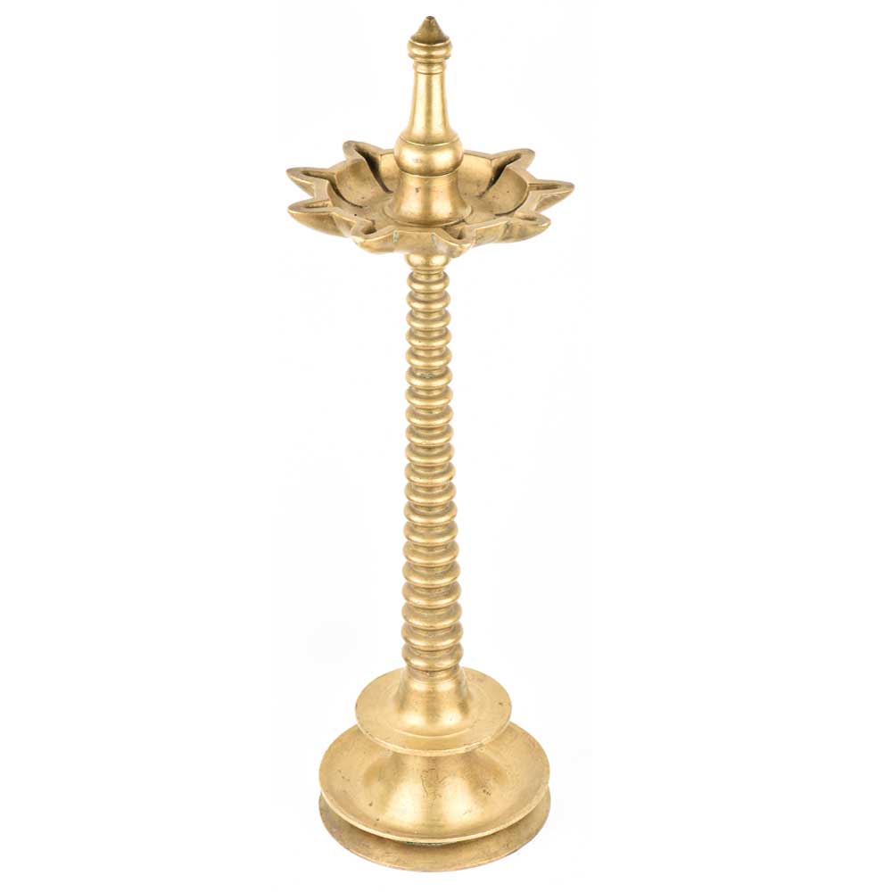 Traditional Long Brass South Indian Deep Oil Lamp