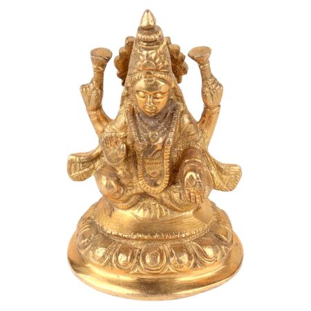 Brass Goddess Lakshmi Statue Sitting Position