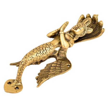 Brass Nag Kanya Door Handle With Golden Finish