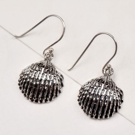 92.5 Sterling Silver Earrings Shell Dangle Earrings