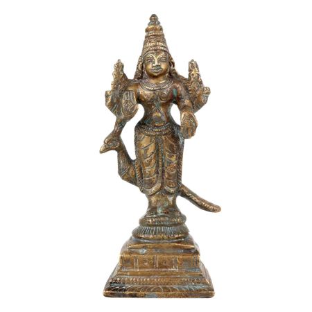 Lord Vishnu Brass Statue With Bird Standing Statue